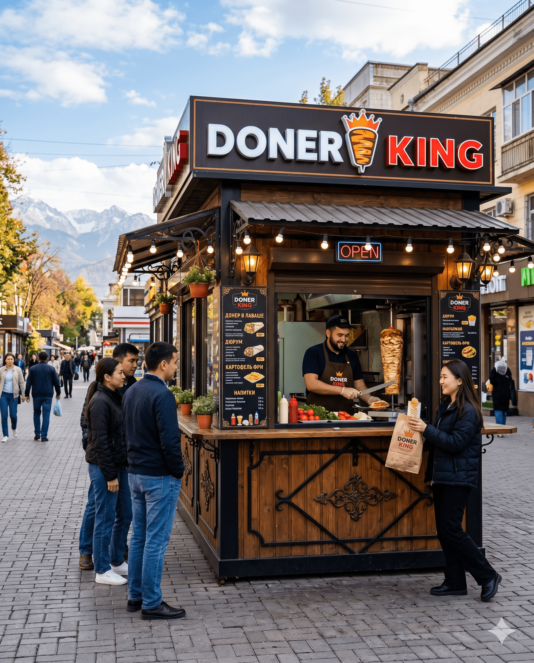 Открытие точки фаст-фуда «Doner King» (Донерная)